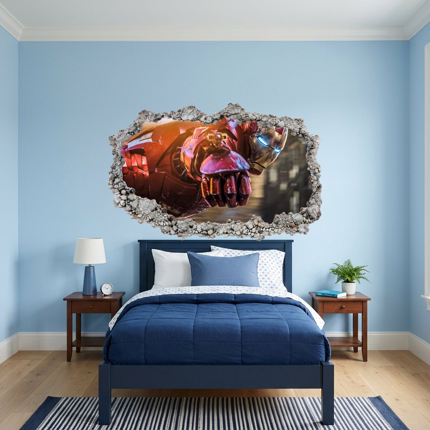Marvel Iron Man Tony Stark 3D Smashed Wall Decal Wall Art Sticker 089