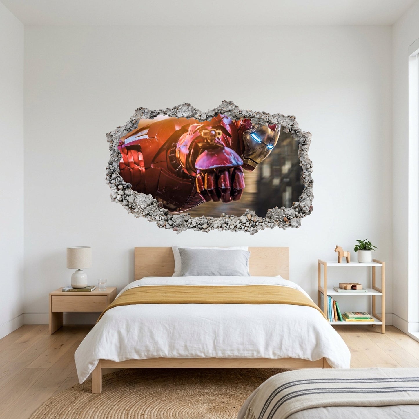 Marvel Iron Man Tony Stark 3D Smashed Wall Decal Wall Art Sticker 089