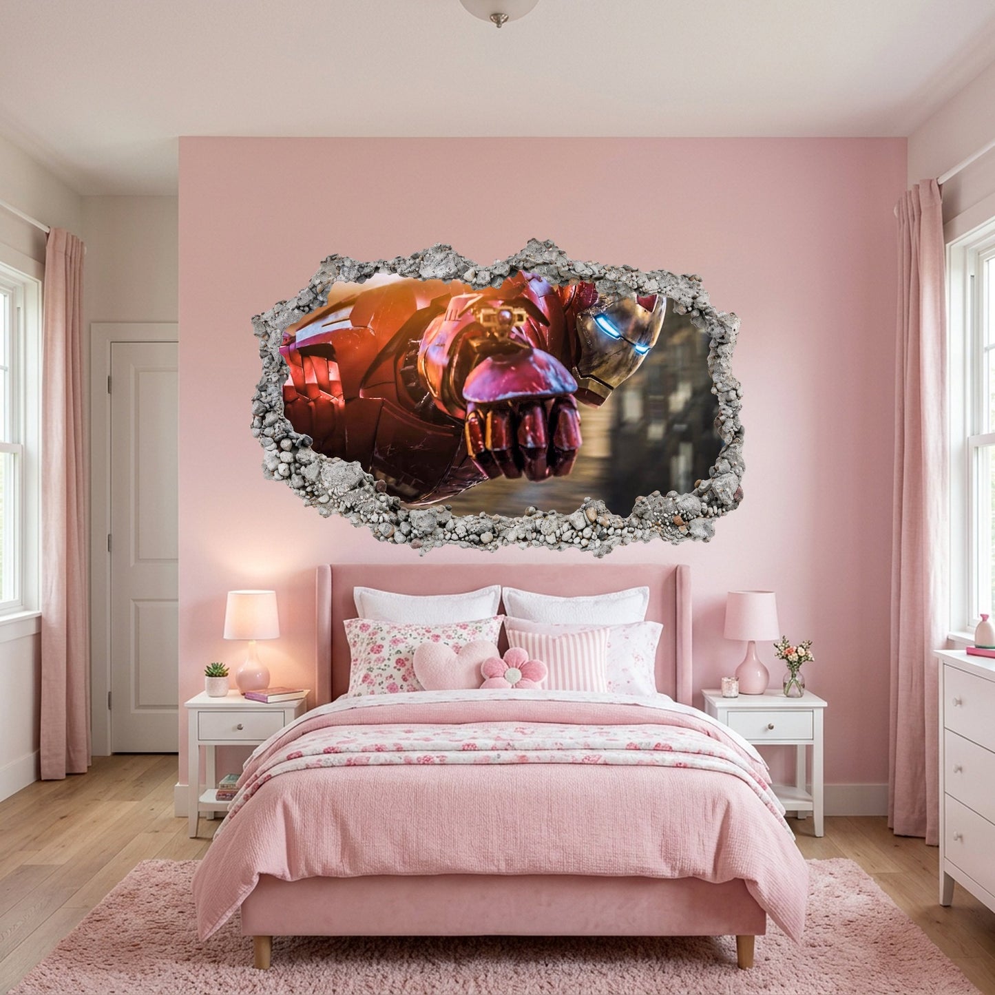 Marvel Iron Man Tony Stark 3D Smashed Wall Decal Wall Art Sticker 089