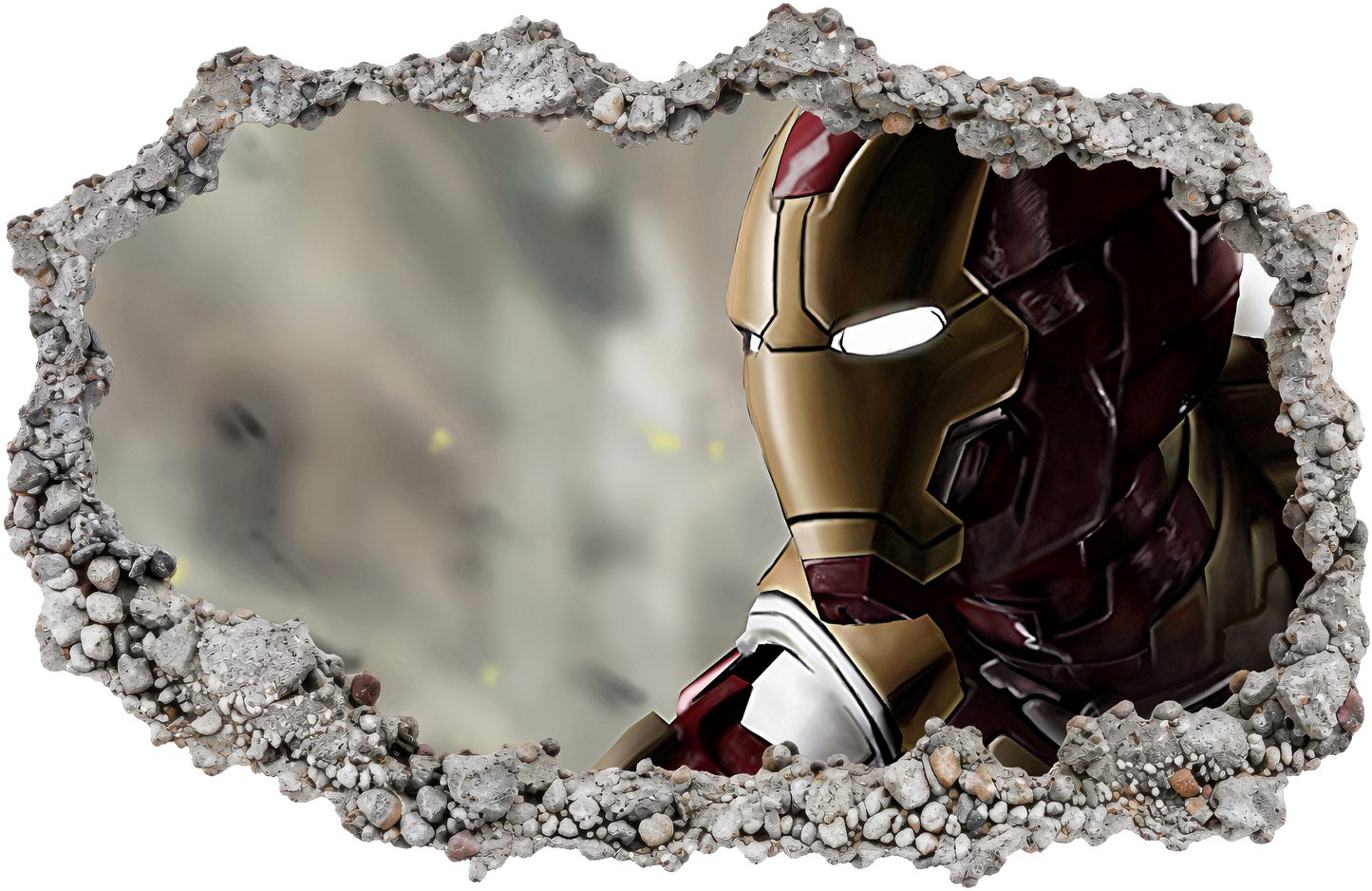 Marvel Iron Man Tony Stark Bedroom Decor 3D Wall Hole Decal 100