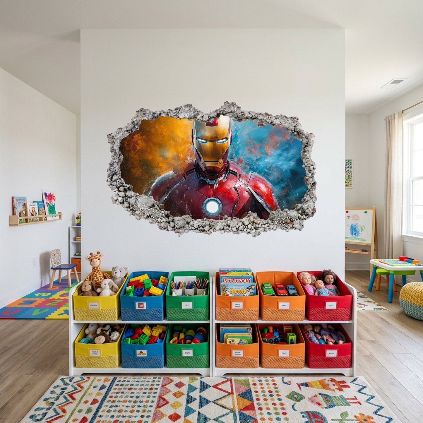 Marvel Superheroes Iron Man Smashed Brick Decal Wall Art Sticker 076