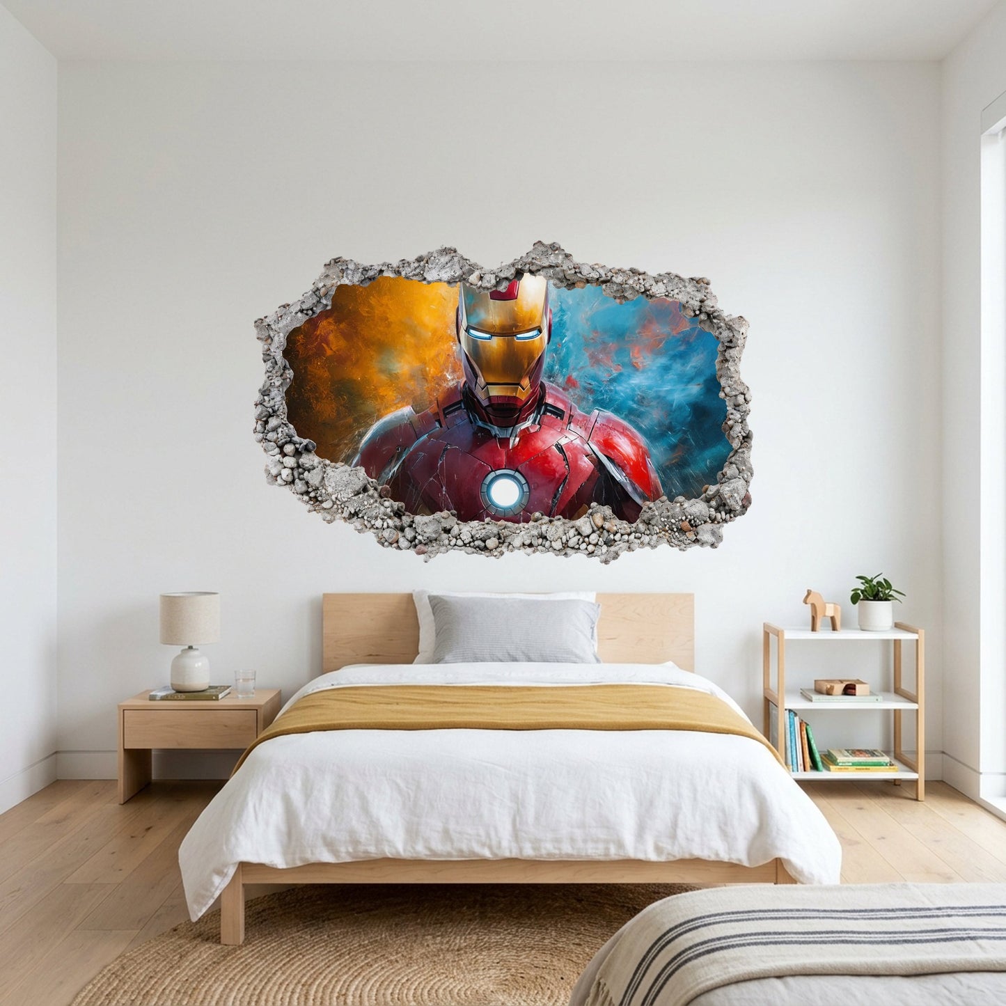 Marvel Superheroes Iron Man Smashed Brick Decal Wall Art Sticker 076