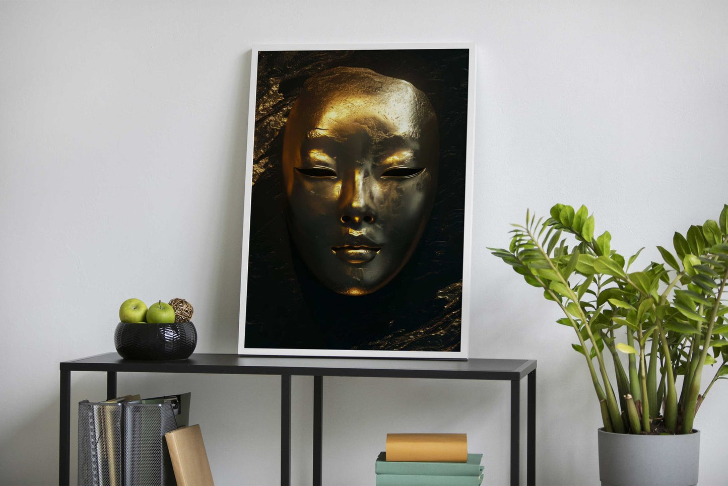 Mask Dark Gold Asian Style Poster | Wall Art for Home & Office | High-Quality Print - High-Quality Visual Display