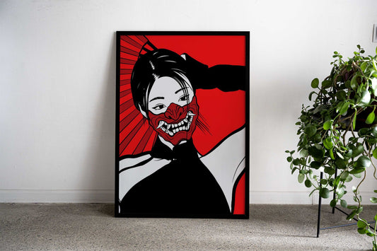 Mask woman Asian Style Poster | Wall Art for Home & Office | High-Quality Print - High-Quality Visual Display