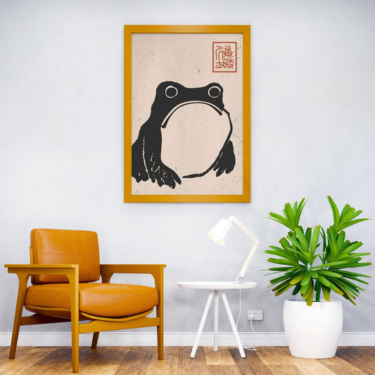 Matsumoto Hoji Grumpy Frog Asian Style Poster | Wall Art for Home & Office | High-Quality Print - High-Quality Visual Display