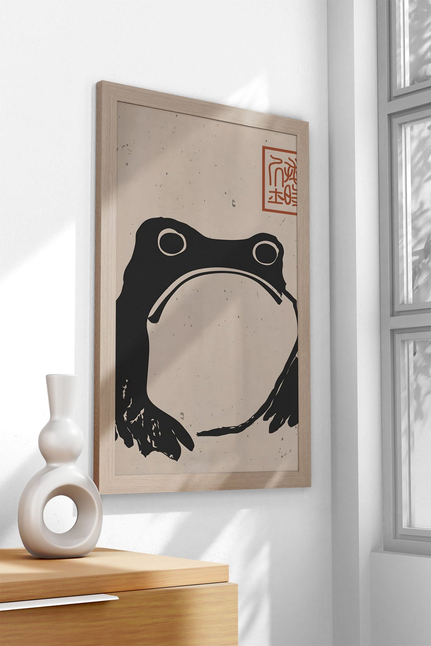 Matsumoto Hoji Grumpy Frog Asian Style Poster | Wall Art for Home & Office | High-Quality Print - High-Quality Visual Display