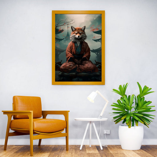 Meditating Fox Asian Style Poster | Wall Art for Home & Office | High-Quality Print - High-Quality Visual Display