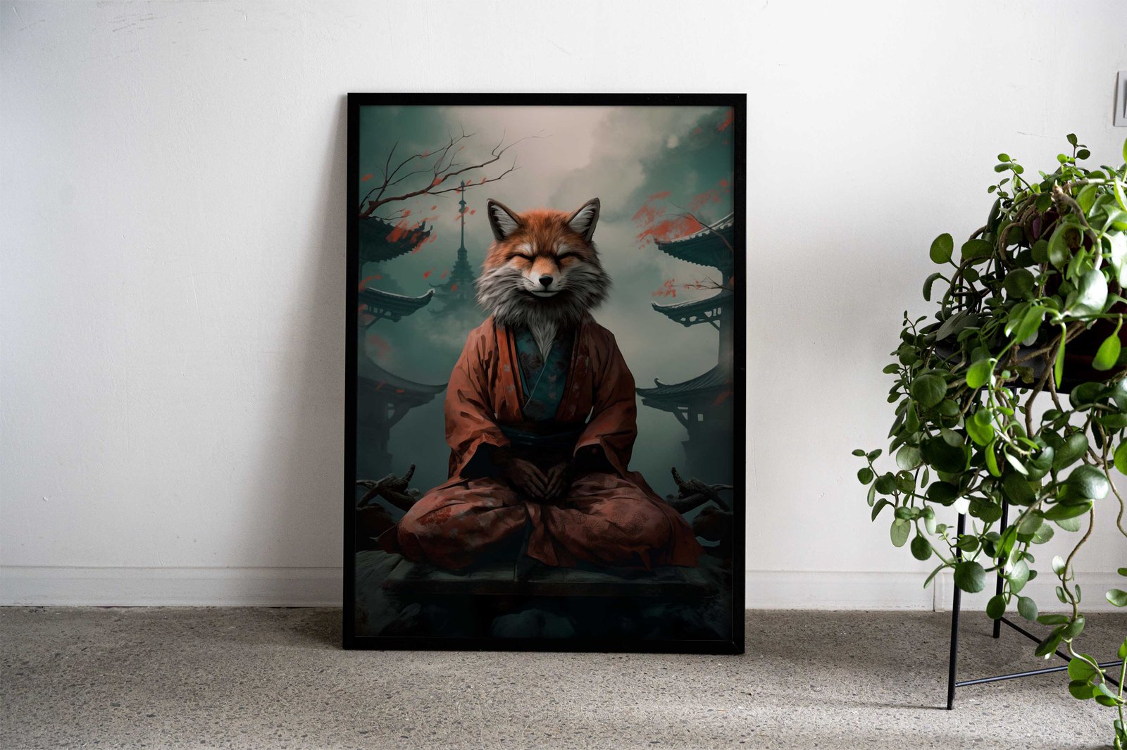 Meditating Fox Asian Style Poster | Wall Art for Home & Office | High-Quality Print - High-Quality Visual Display