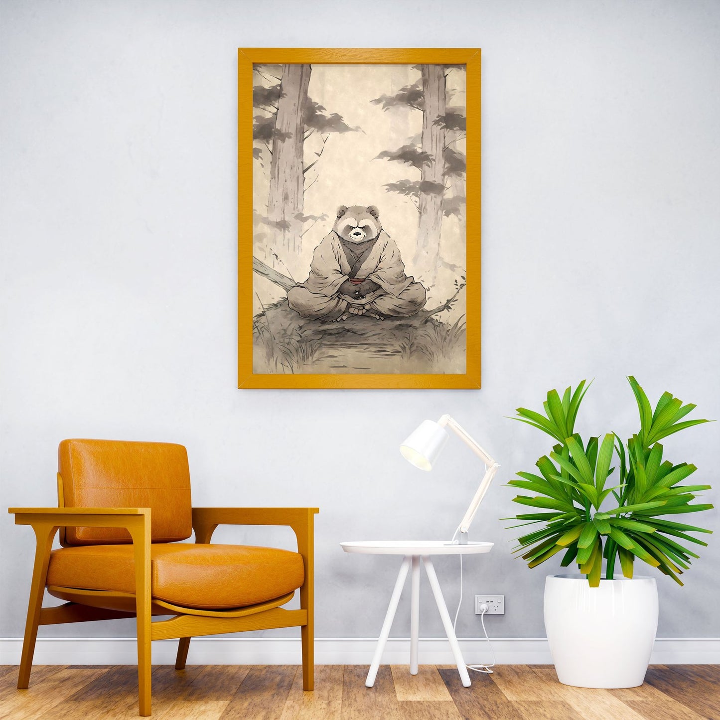 Meditating Tanuki Yokai Asian Style Poster | Wall Art for Home & Office | High-Quality Print - High-Quality Visual Display