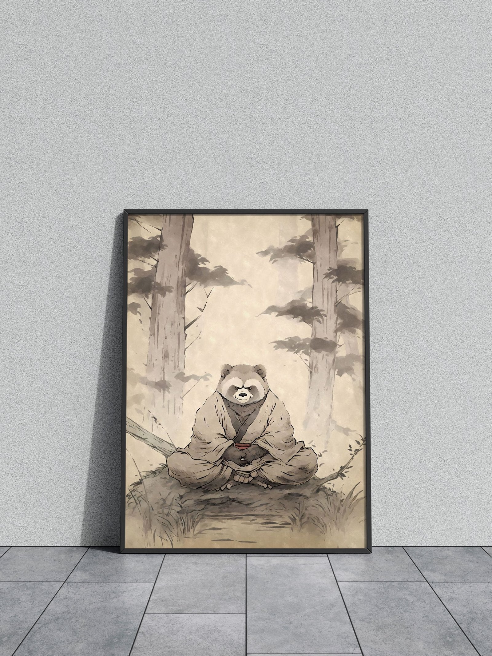 Meditating Tanuki Yokai Asian Style Poster | Wall Art for Home & Office | High-Quality Print - High-Quality Visual Display