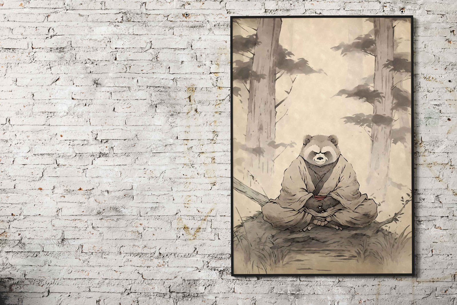 Meditating Tanuki Yokai Asian Style Poster | Wall Art for Home & Office | High-Quality Print - High-Quality Visual Display
