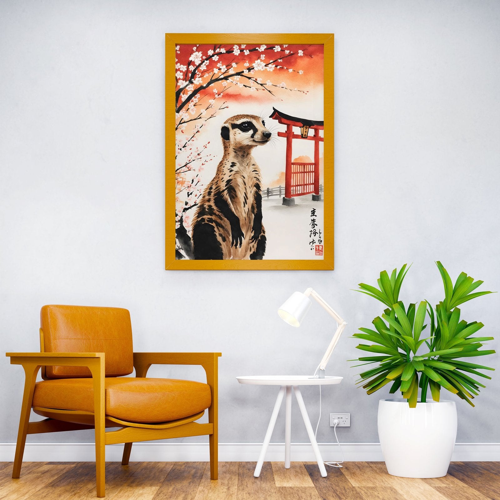 Meerkat Japan Painting Asian Style Poster | Wall Art for Home & Office | High-Quality Print - High-Quality Visual Display