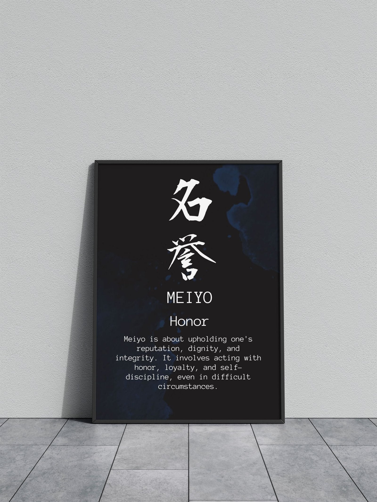 Meiyo Bushido Code Black Asian Style Poster | Wall Art for Home & Office | High-Quality Print - High-Quality Visual Display