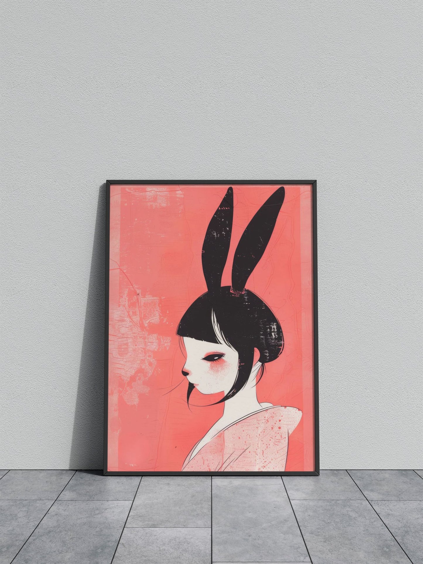 Melancholia of a Bunny Asian Style Poster | Wall Art for Home & Office | High-Quality Print - High-Quality Visual Display