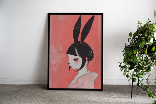 Melancholia of a Bunny Asian Style Poster | Wall Art for Home & Office | High-Quality Print - High-Quality Visual Display
