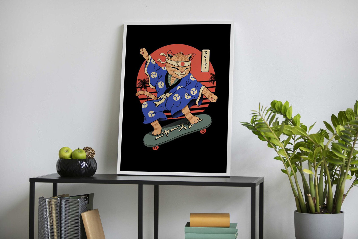 Meowster Skater I Asian Style Poster | Wall Art for Home & Office | High-Quality Print - High-Quality Visual Display