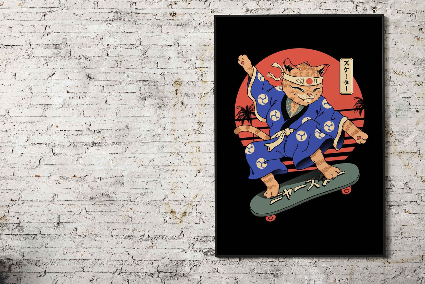 Meowster Skater I Asian Style Poster | Wall Art for Home & Office | High-Quality Print - High-Quality Visual Display