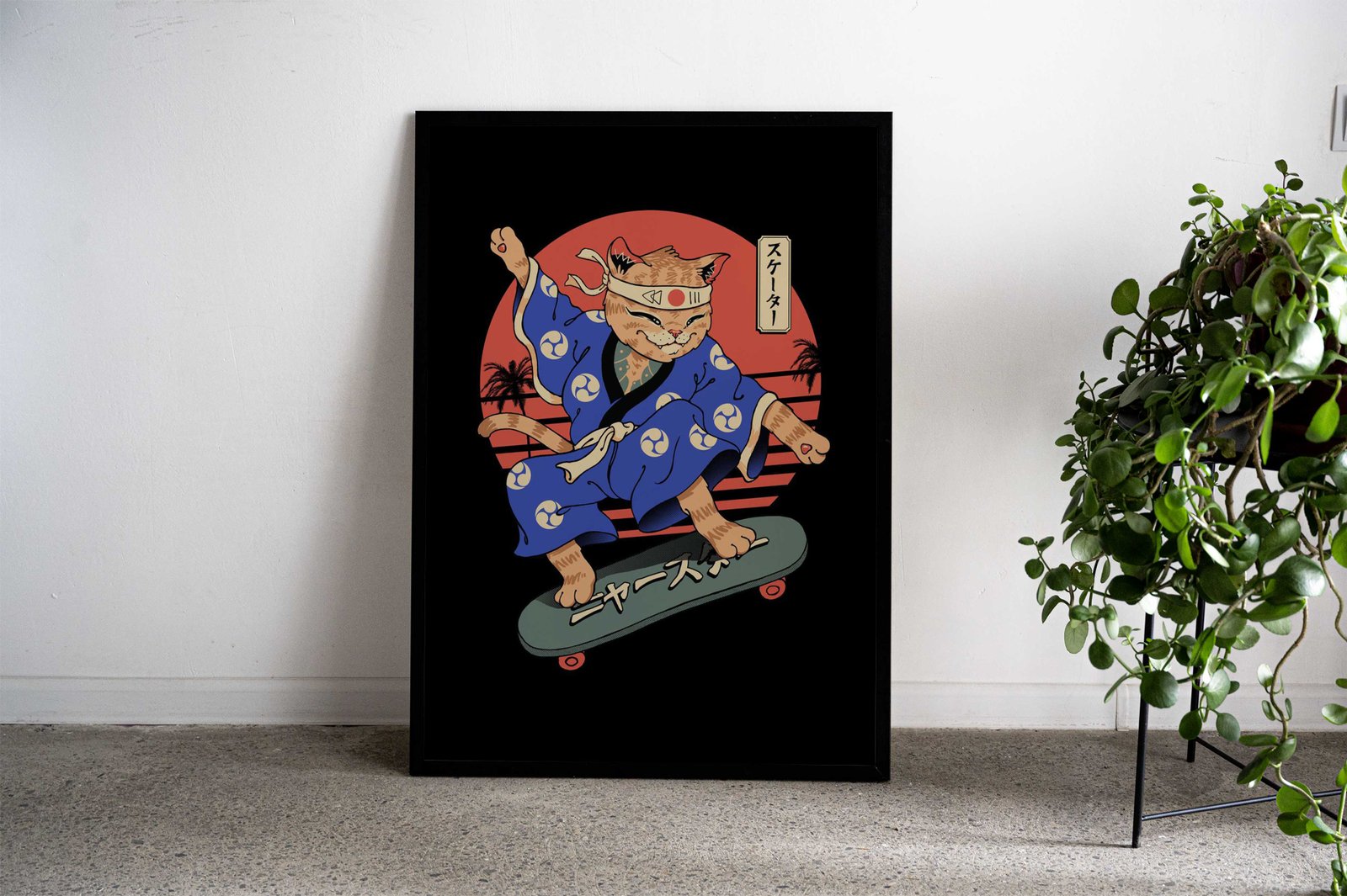 Meowster Skater I Asian Style Poster | Wall Art for Home & Office | High-Quality Print - High-Quality Visual Display