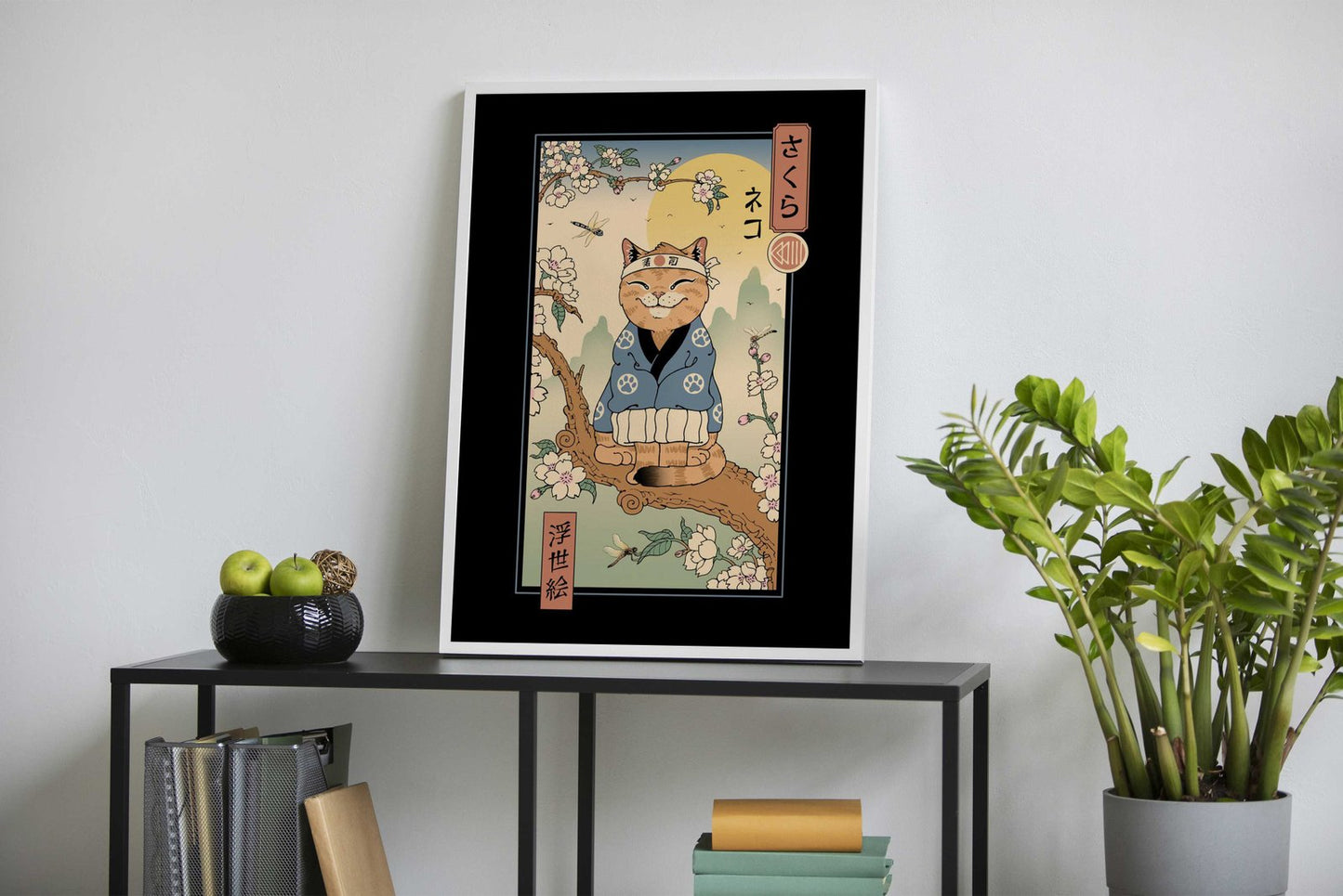 Meowster in Sakura Branch Asian Style Poster | Wall Art for Home & Office | High-Quality Print - High-Quality Visual Display