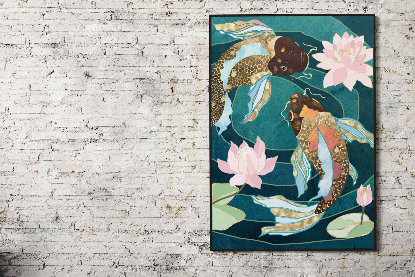 Metallic Koi III Asian Style Poster | Wall Art for Home & Office | High-Quality Print - High-Quality Visual Display