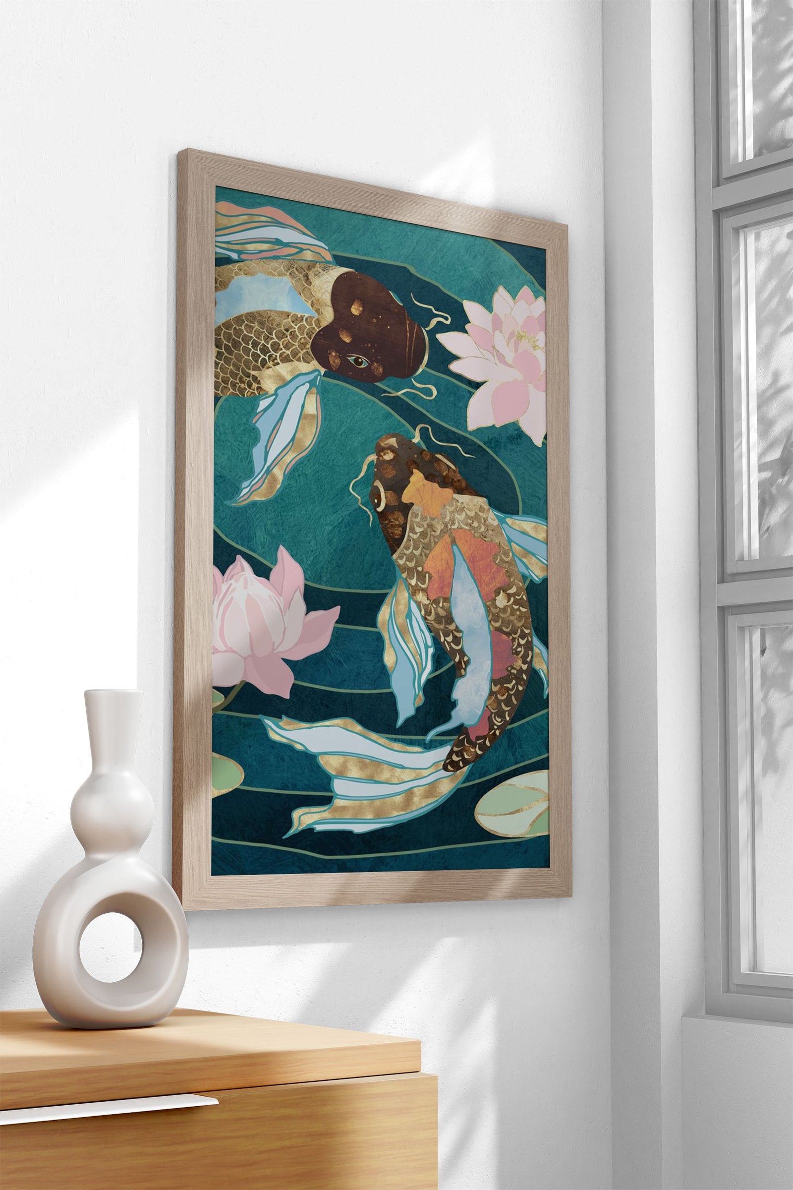 Metallic Koi III Asian Style Poster | Wall Art for Home & Office | High-Quality Print - High-Quality Visual Display