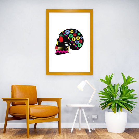 Mexican colorful skull sid Asian Style Poster | Wall Art for Home & Office | High-Quality Print - High-Quality Visual Display