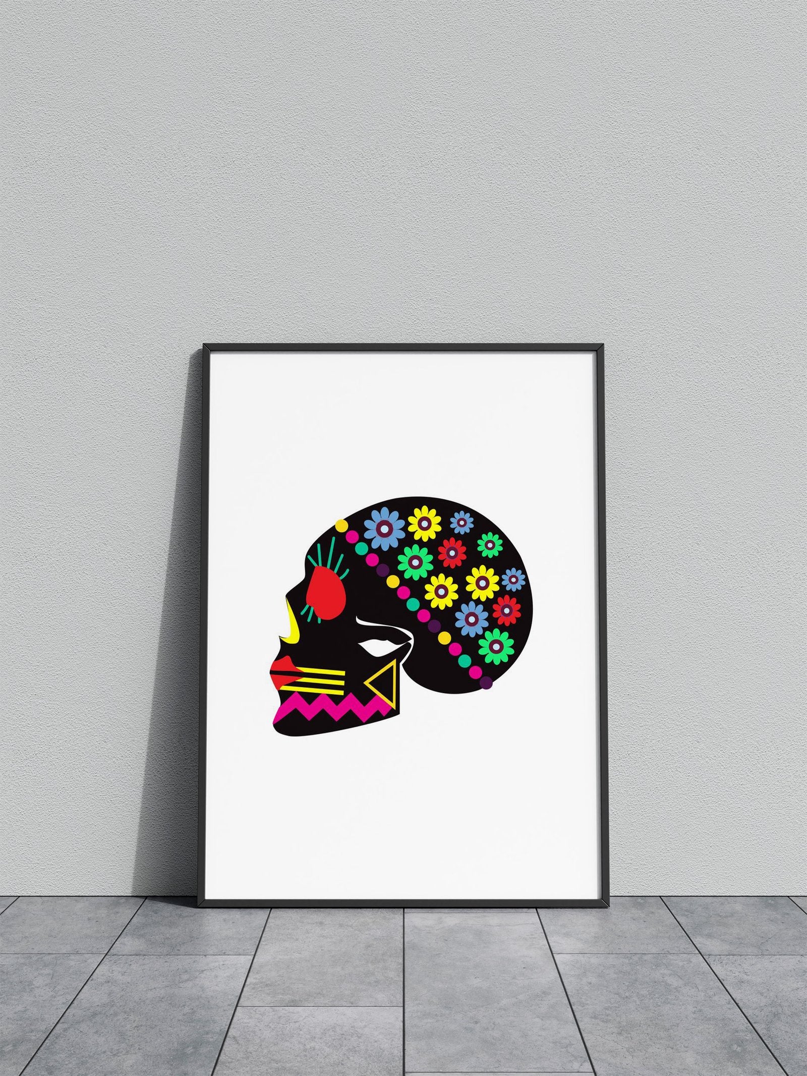 Mexican colorful skull sid Asian Style Poster | Wall Art for Home & Office | High-Quality Print - High-Quality Visual Display
