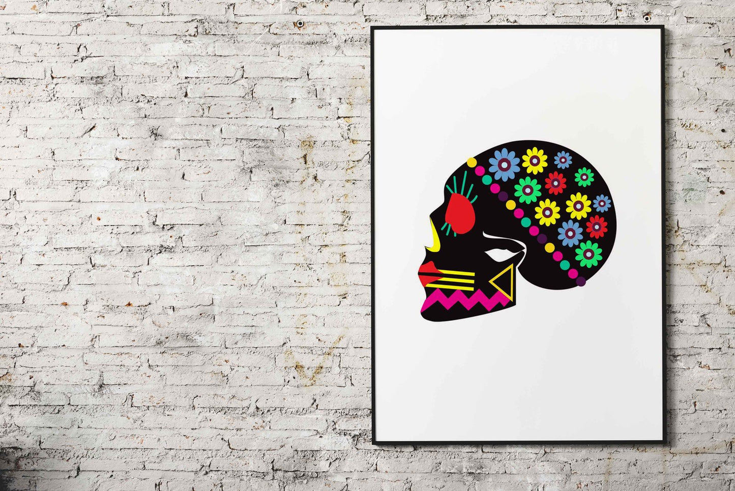 Mexican colorful skull sid Asian Style Poster | Wall Art for Home & Office | High-Quality Print - High-Quality Visual Display