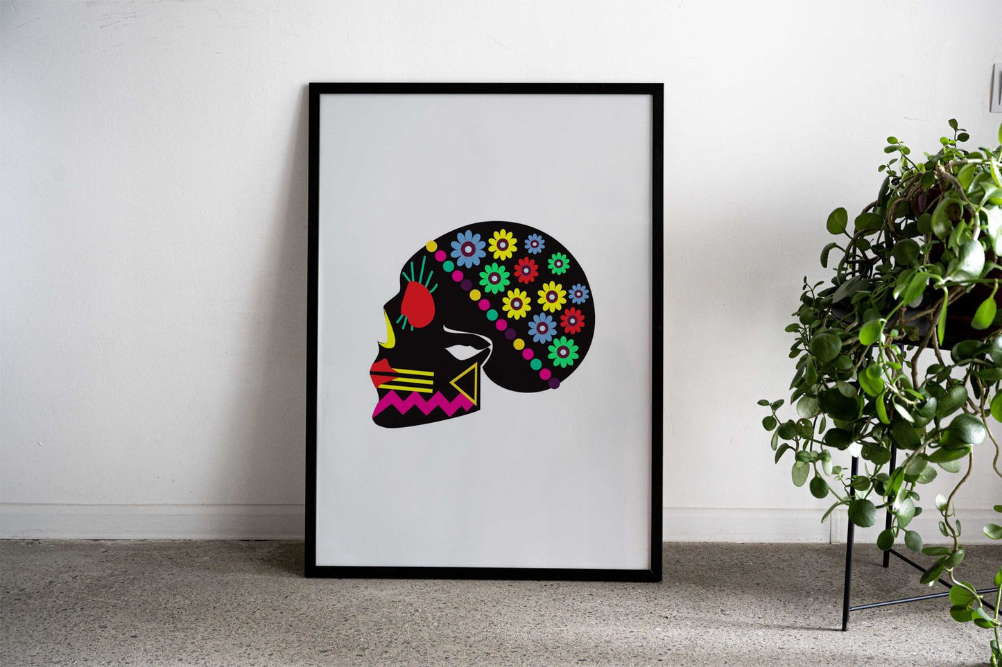 Mexican colorful skull sid Asian Style Poster | Wall Art for Home & Office | High-Quality Print - High-Quality Visual Display