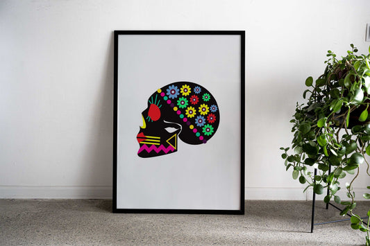 Mexican colorful skull sid Asian Style Poster | Wall Art for Home & Office | High-Quality Print - High-Quality Visual Display