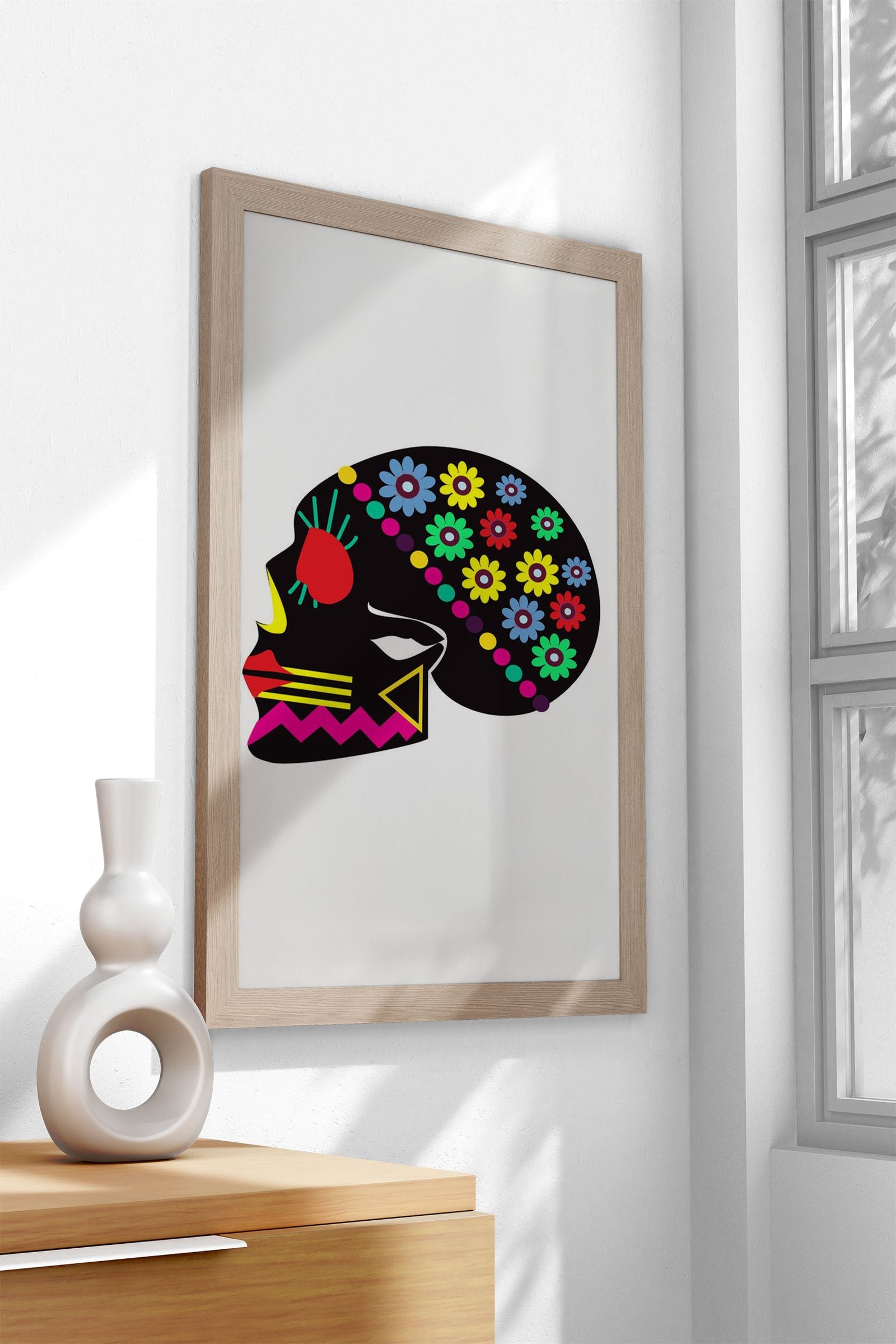 Mexican colorful skull sid Asian Style Poster | Wall Art for Home & Office | High-Quality Print - High-Quality Visual Display