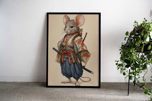 Mice Samurai Japan Asian Style Poster | Wall Art for Home & Office | High-Quality Print - High-Quality Visual Display