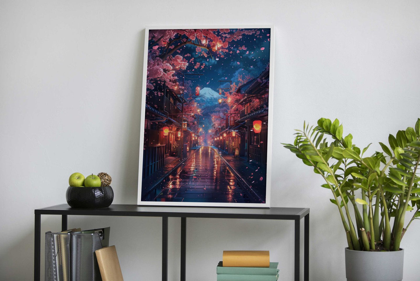 Midnight Cherry Path Asian Style Poster | Wall Art for Home & Office | High-Quality Print - High-Quality Visual Display
