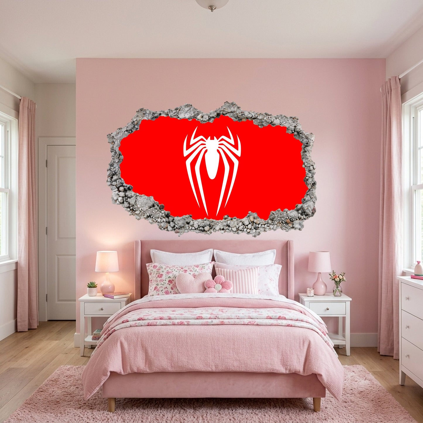 Miles Morales Spider-Verse 3D Effect Sticker 3D Wall Hole Decal 219