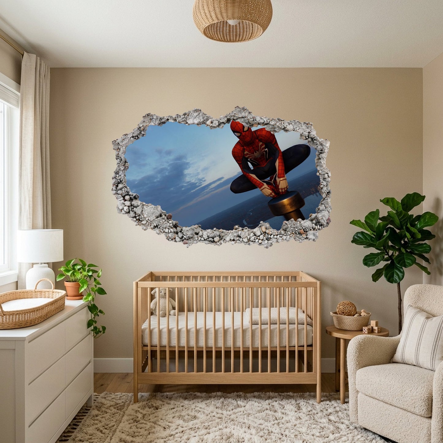 Miles Morales Spider-Verse 3D Smashed Wall Decal 3D Effect Sticker 220