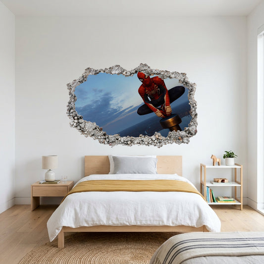 Miles Morales Spider-Verse 3D Smashed Wall Decal 3D Effect Sticker 220