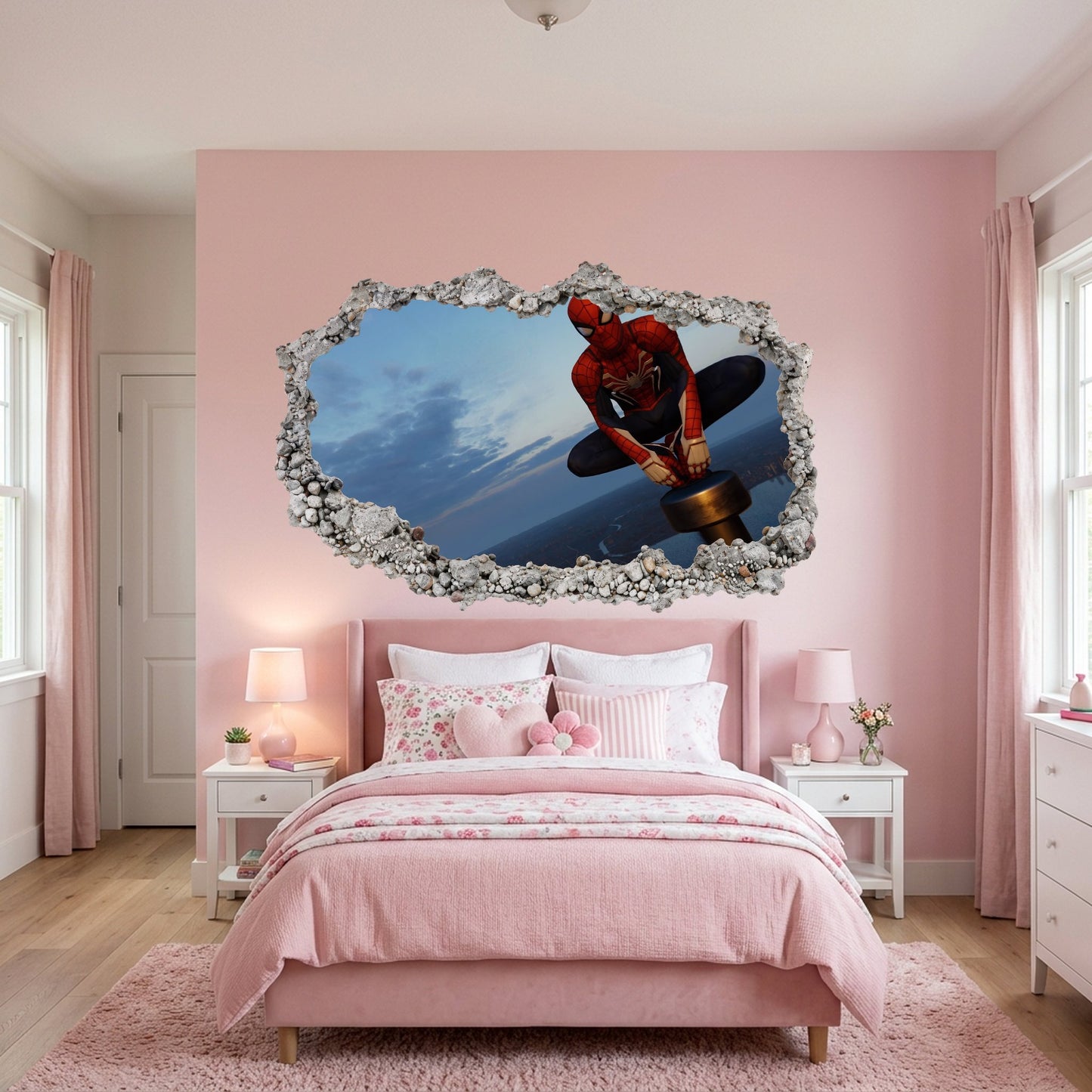 Miles Morales Spider-Verse 3D Smashed Wall Decal 3D Effect Sticker 220