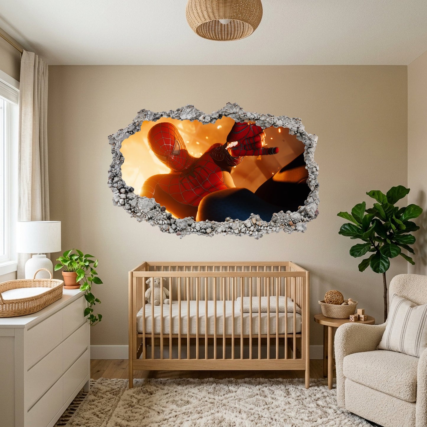 Miles Morales Spider-Verse 3D Smashed Wall Decal 3D Effect Sticker 235