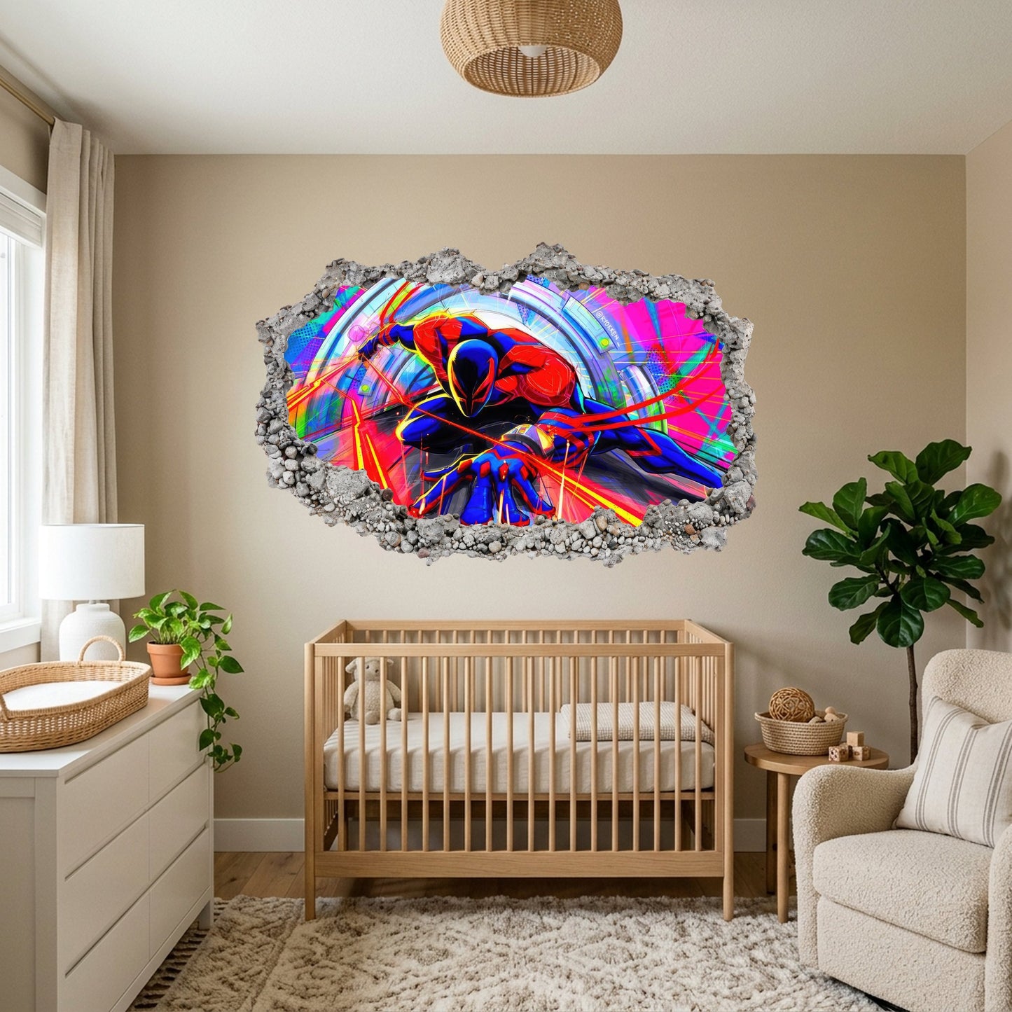 Miles Morales Spider-Verse Kids Room Decor 3D Effect Sticker 267