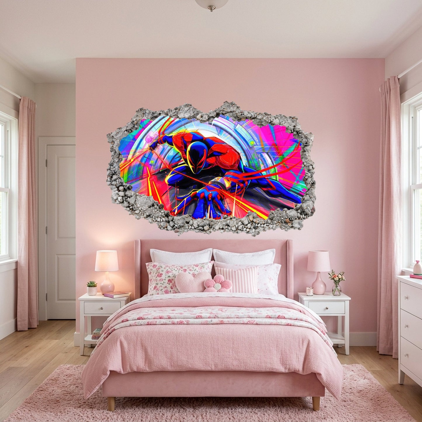 Miles Morales Spider-Verse Kids Room Decor 3D Effect Sticker 267