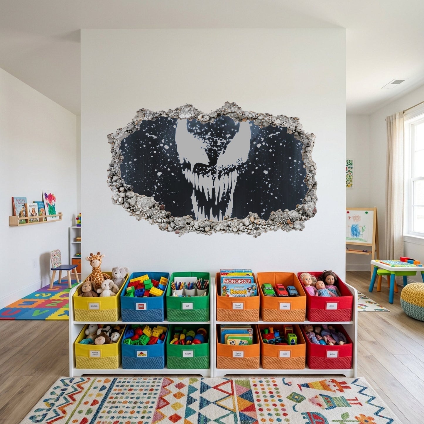 Miles Morales Spider-Verse Playroom Art Decal 3D Wall Hole Decal 231