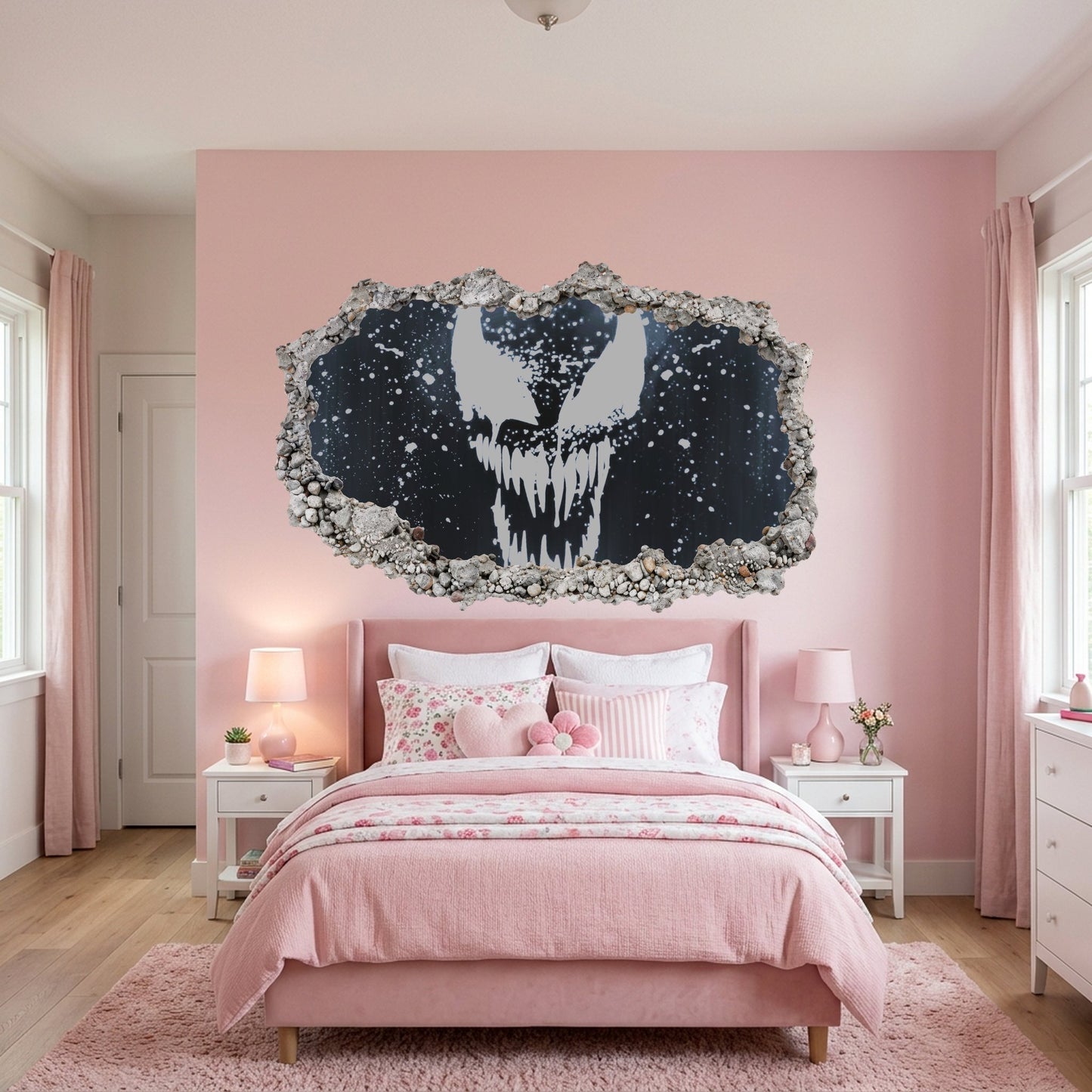 Miles Morales Spider-Verse Playroom Art Decal 3D Wall Hole Decal 231