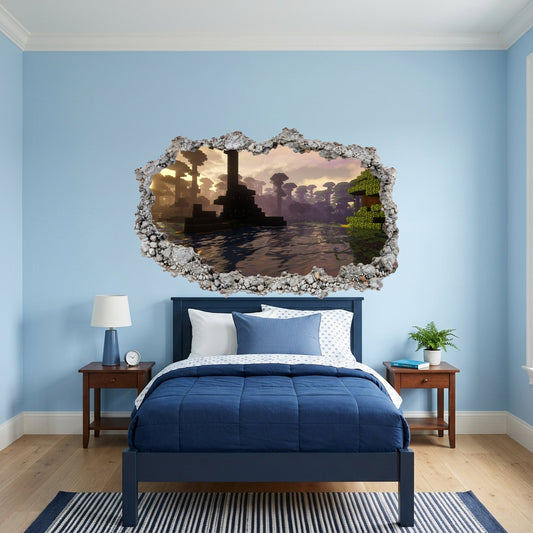 Minecraft Gaming World 3D Effect Sticker Kids Room Decor 105