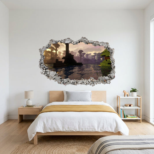 Minecraft Gaming World 3D Effect Sticker Kids Room Decor 105