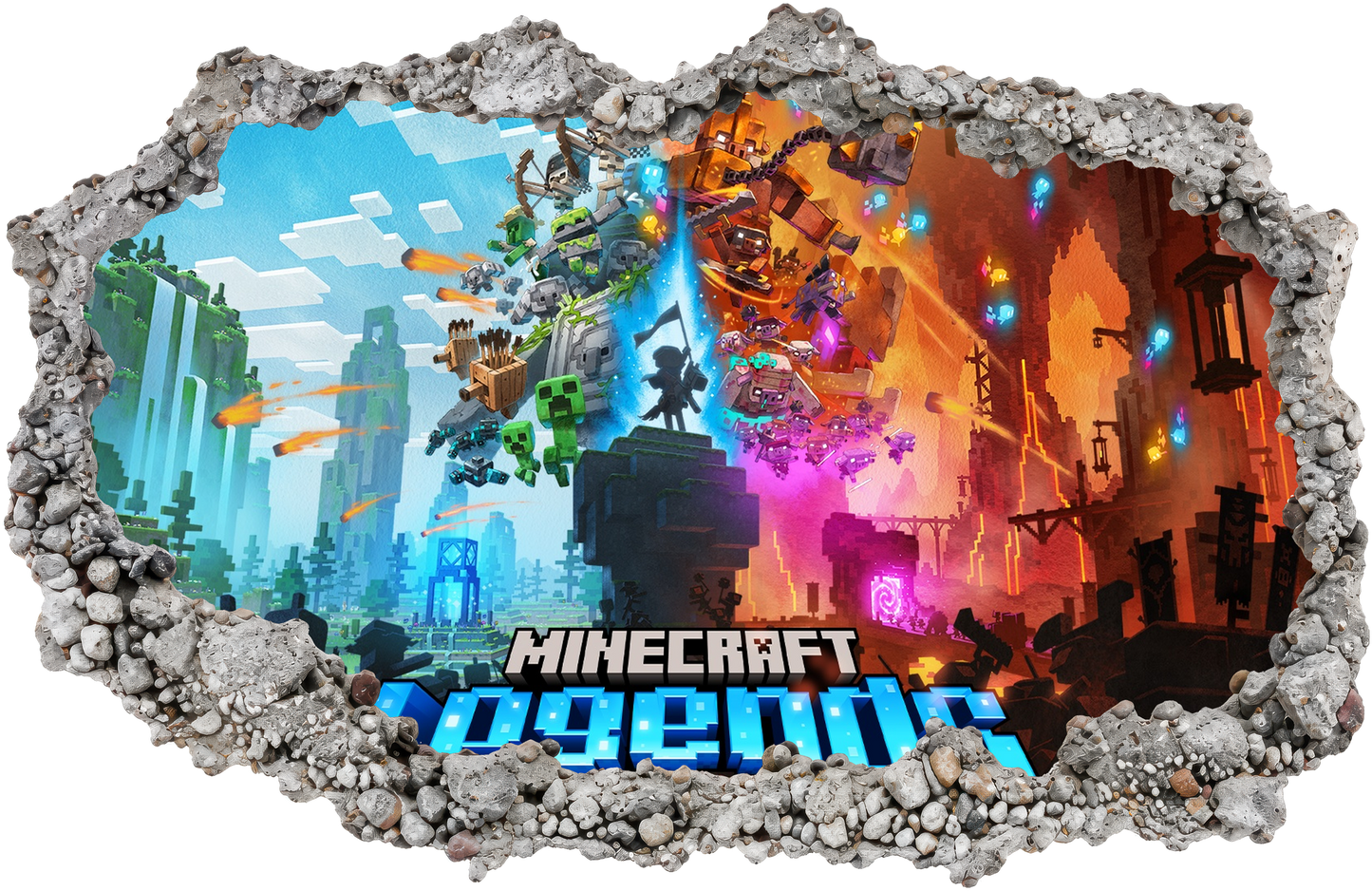 Minecraft Gaming World 3D Wall Hole Decal Bedroom Decor 146