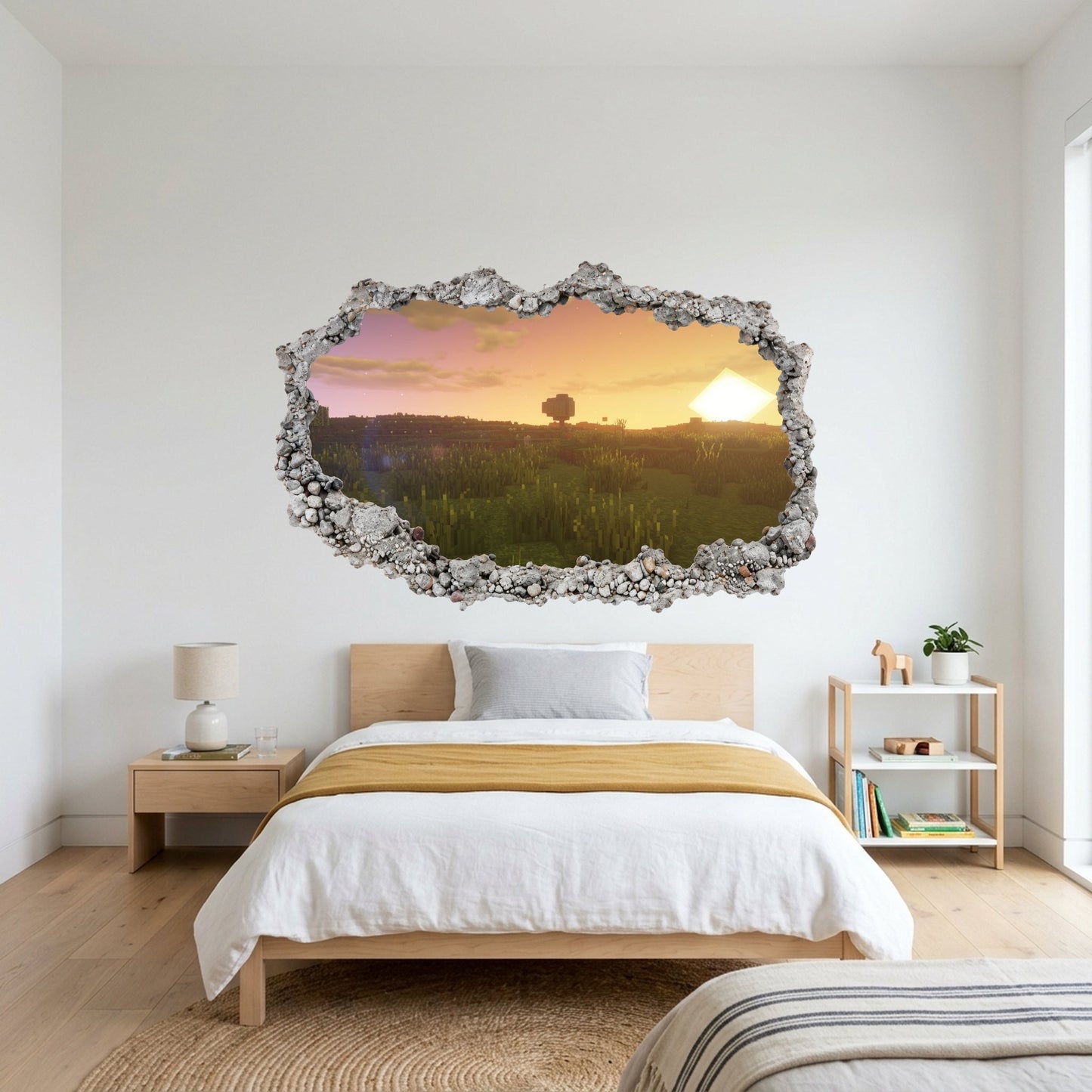Minecraft Gaming World 3D Wall Hole Decal Wall Art Sticker 127
