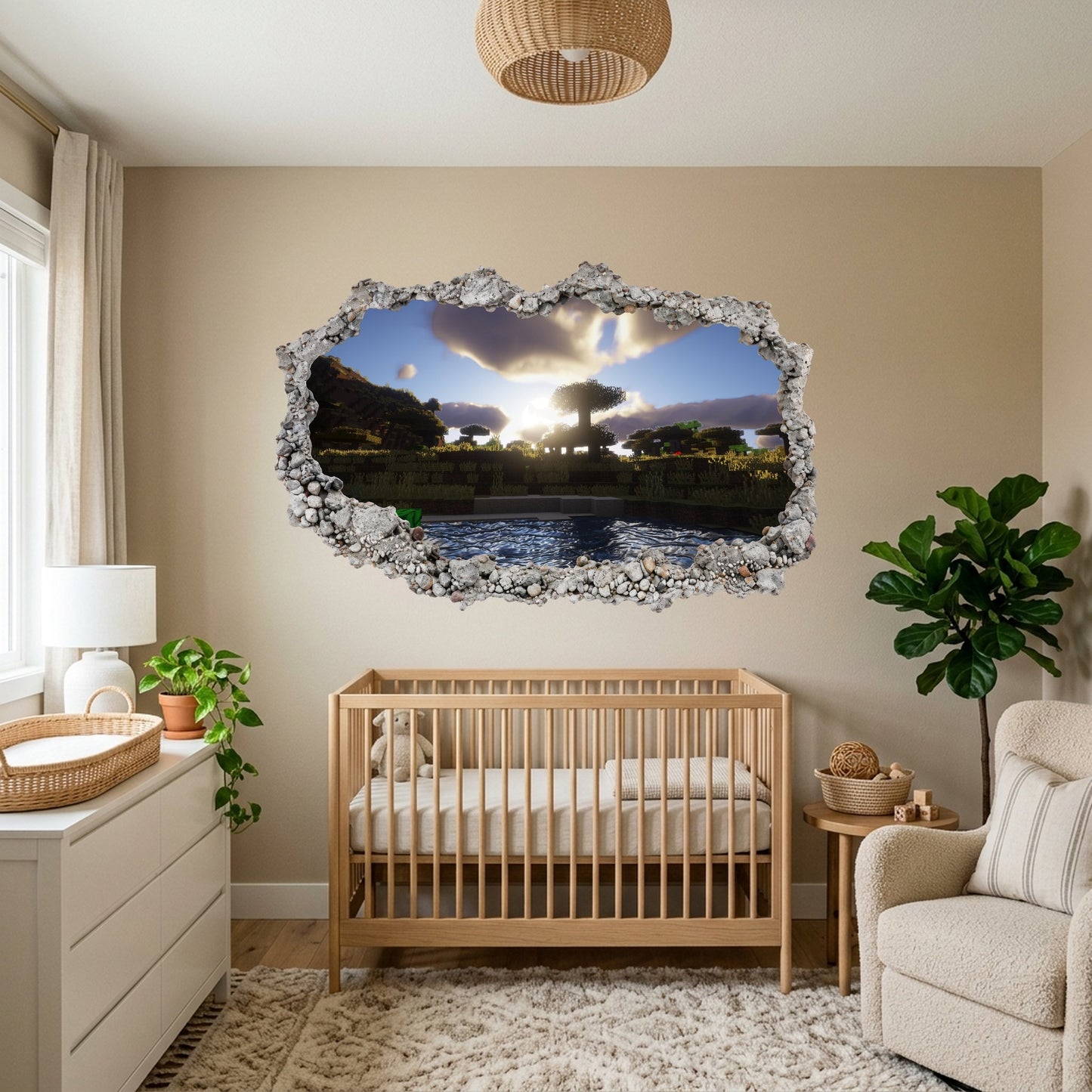 Minecraft Gaming World Kids Room Decor 3D Effect Sticker 122
