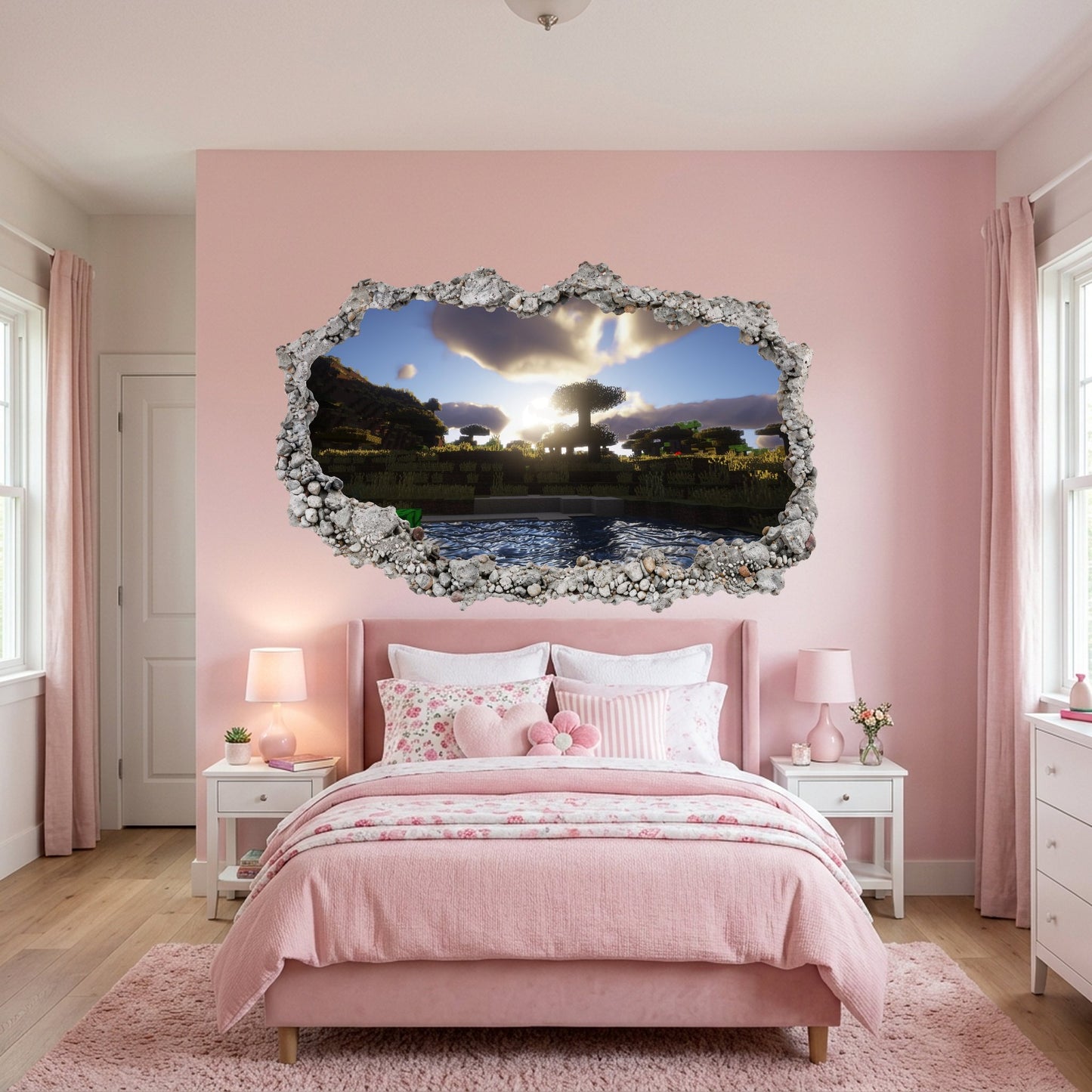 Minecraft Gaming World Kids Room Decor 3D Effect Sticker 122