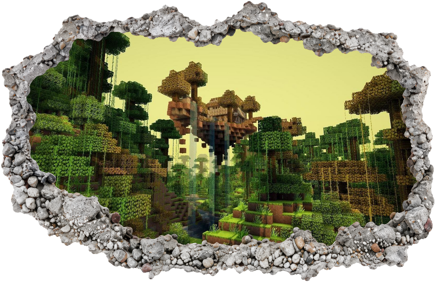 Minecraft Gaming World Nursery Wall Art 3D Wall Hole Decal 157