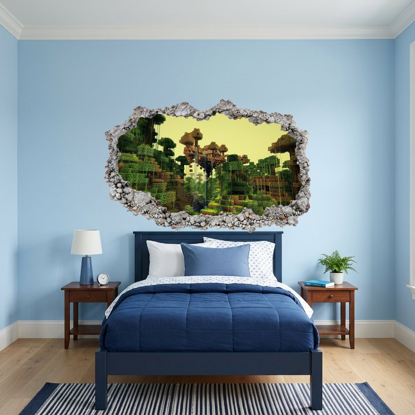 Minecraft Gaming World Nursery Wall Art 3D Wall Hole Decal 157